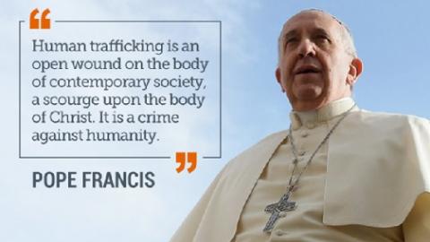 Pope Francis quote on human trafficking