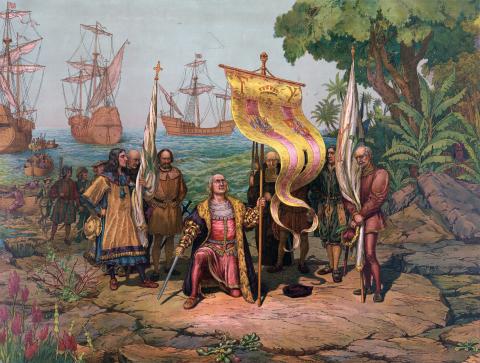 Christoper Columbus arrives in America