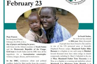 Day of Fasting and Prayer for Peace for South Sudan and DRC