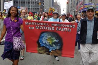 David Schwinghamer, right, at Peoples Climate March