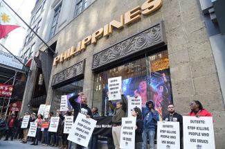 Philippines drug war protest New York City
