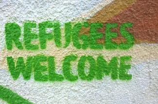 Refugees welcome garffiti