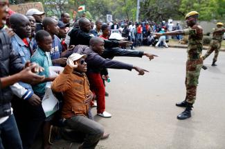 Protesters call for President Mugabe to step down, Harare, Zimbabwe, November 18, 2017