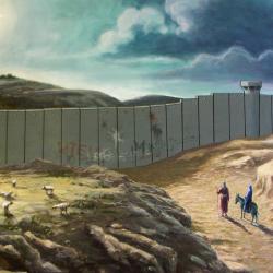 Banksy -- Holy Famiy and separation wall