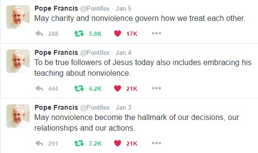 Pope Francis 3 tweets
