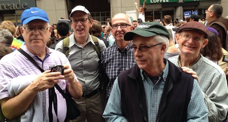 Jim Noonan third from left at Peoples Climate March in New York City September 21 2014