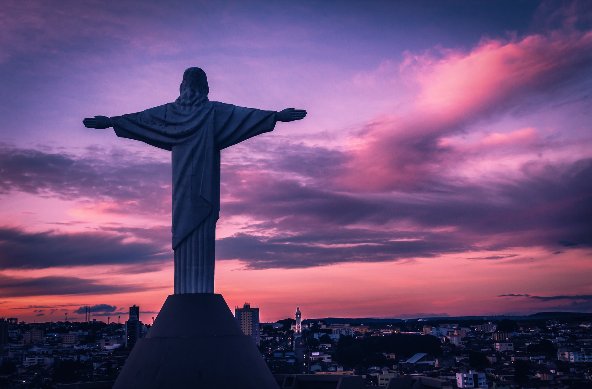 Brazil Jesus Statue Sunrise