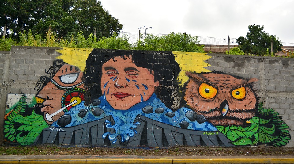 Honduras Mural of Berta Caceres in Tegucigalpa