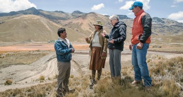 Maryknoll Sister Patricia Ryan and a member of an indigenous community in Peru