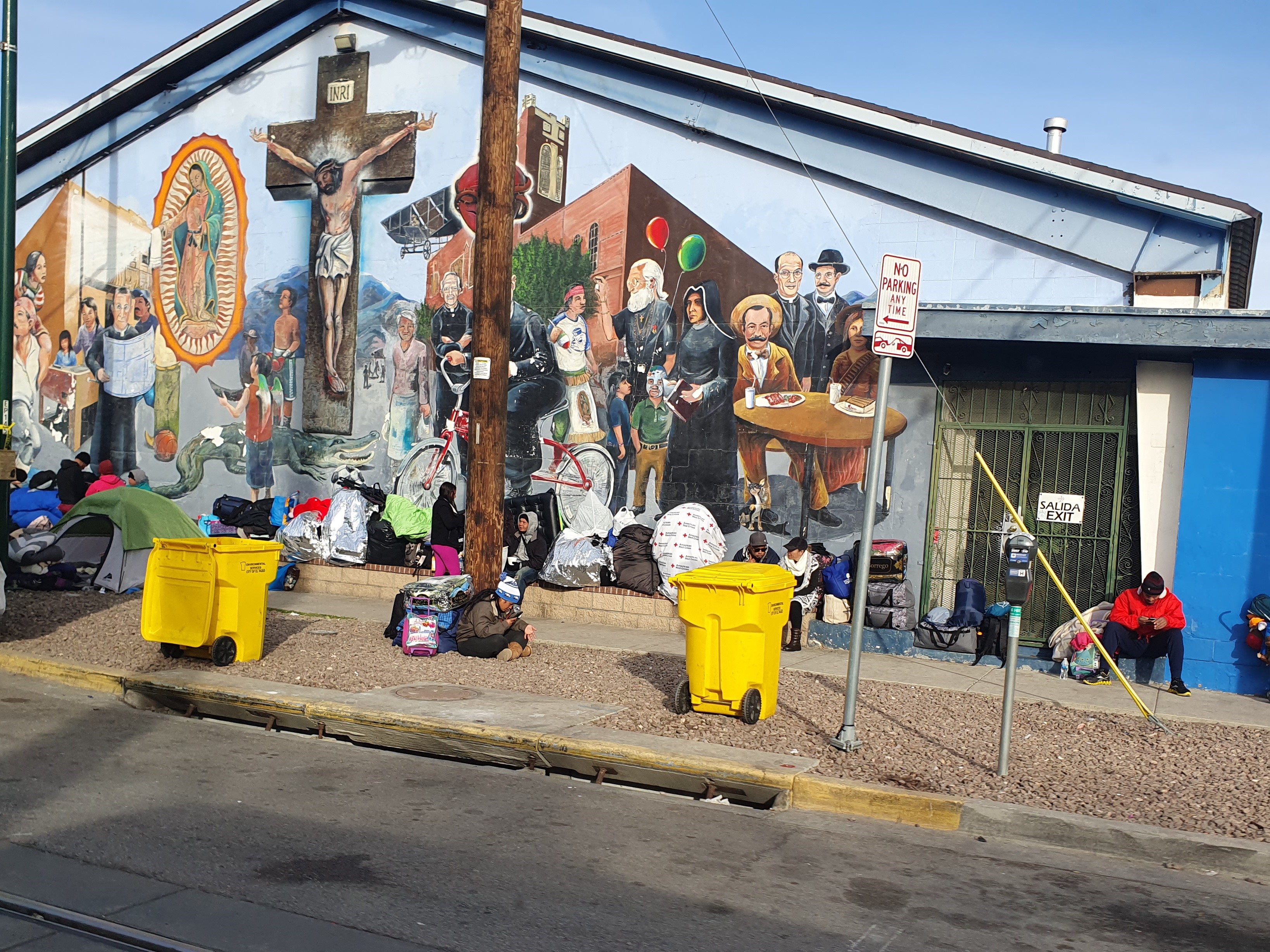 Mural behind Sacred Heart Church, El Paso, Texas